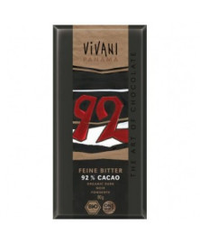 CHOCOLATE VIVANI NEGRO 92% CON AZUCAR COCO 80 GR BIO