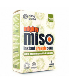 Sopa de miso con calabaza y verduras King Soba 6x10 gr Bio 