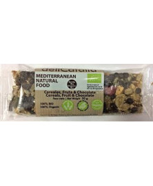 Barrita cereales frutas y chocolate Delicatalia 50 gr Bio