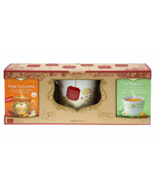 SET NAVIDEÑO YOGI TEA TAZA+ CURCUMA CHAI+TE BLANCO BIO