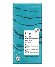 CHOCOLATE 75% CACAO FLOR DE SAL VIVANI 80 GR BIO