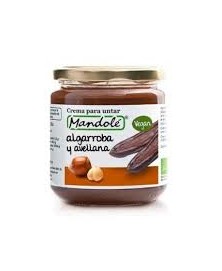 Crema de algarroba y avellana bio Mandolé 375g.