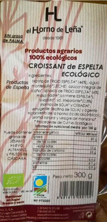 croassant de espelta de horno de leña bio