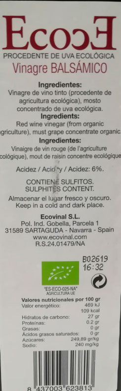 ecovinal vinagre balsamico