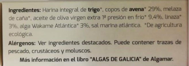 galleta avena etiqueta