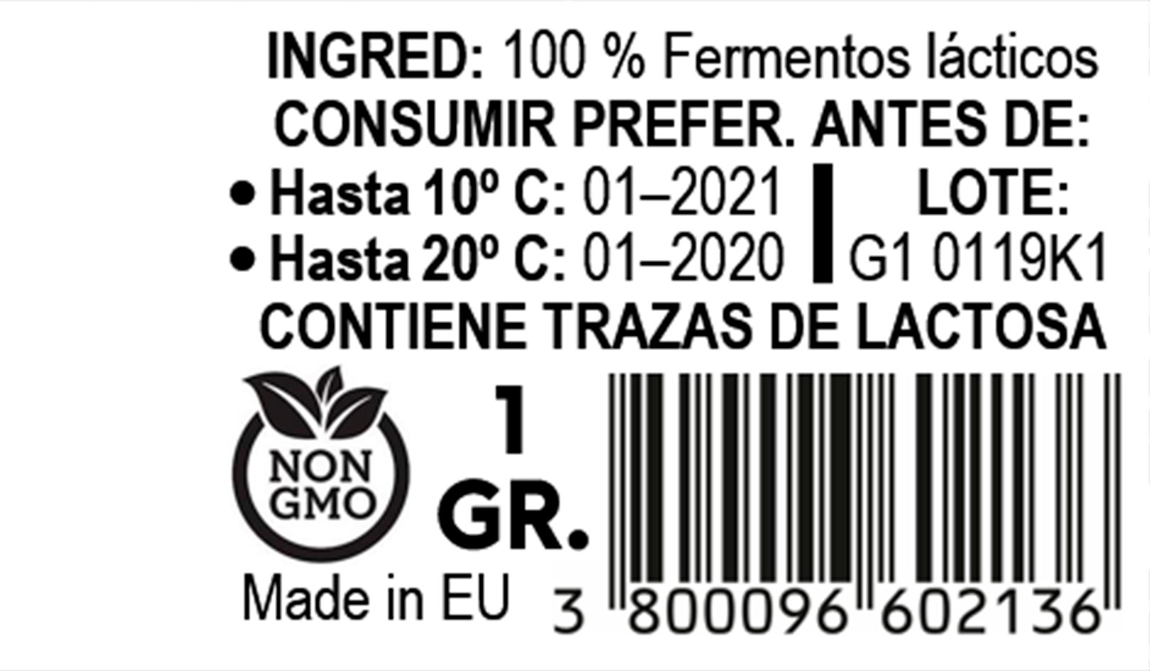 kefir 1 gr etiqueta