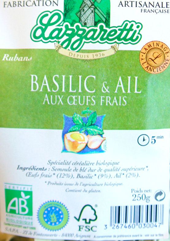 lazaretti pasta albahaca y ajo