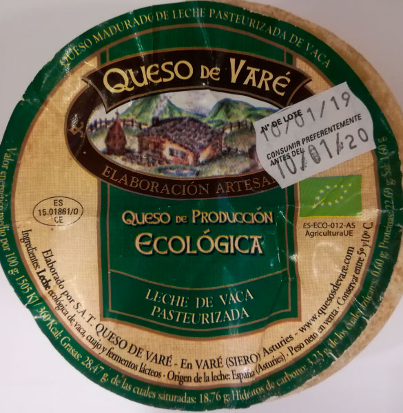 queso de vaca pasteurizada vare