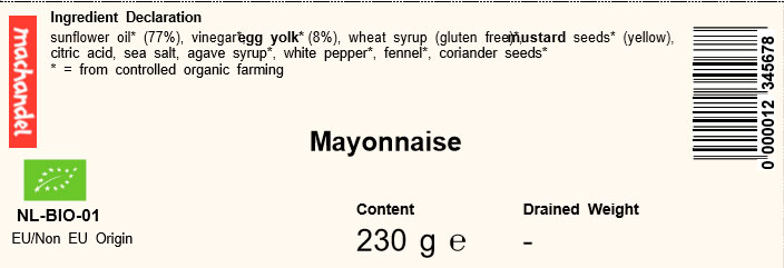 mayonesa machandel etiqueta