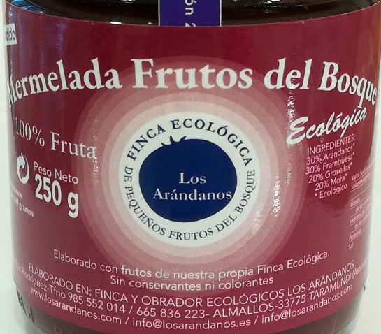 mermelada de frutos del bosque etiqueta