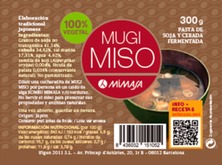 mugi miso mimasa etiqueta