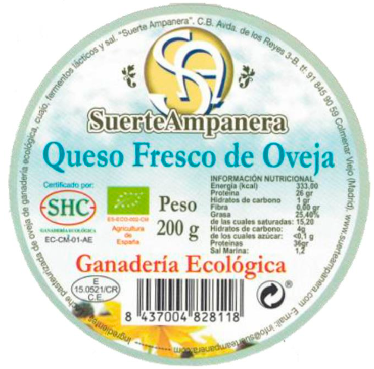 queso fresco de oveja suerteampanera etiqueta