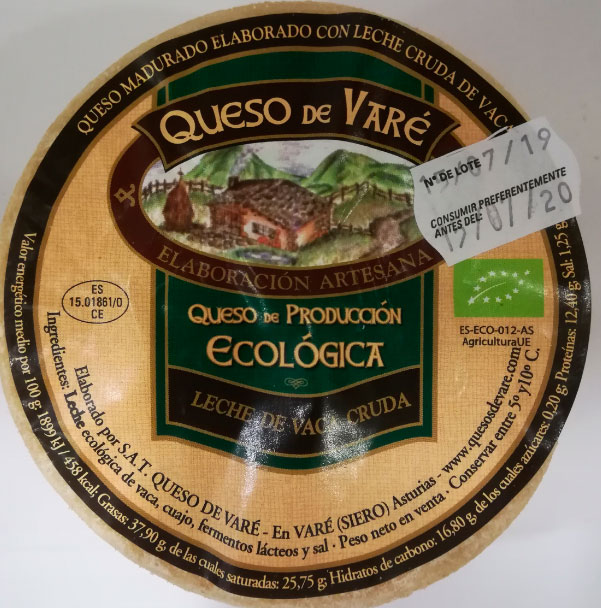 QUESO DE LECHE DE VACA CRUDA BIO VARE