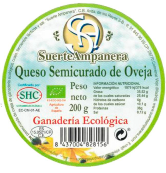 queso semicurado oveja suerteampanera etiqueta