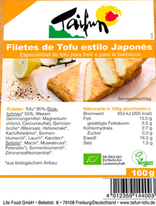 taifun filetes de tofu estilo japones